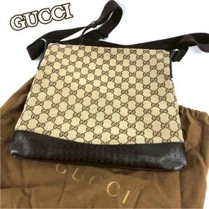Gucci Tan and Dark Brown Shoulder Bag